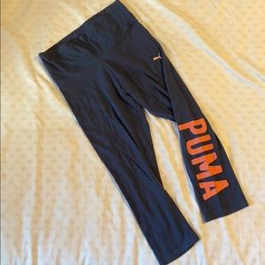 Puma Blue and Neon Pink Logo Legging